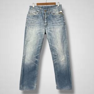 G Star Raw Jeans Men‎ 31x30 Blue Denim Pants Washed Out Distressed Embroidered